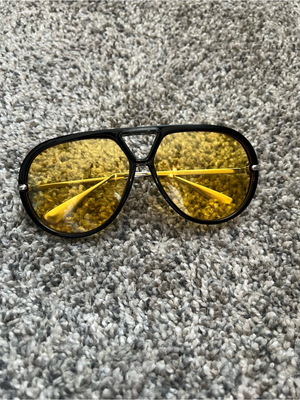 Sunglasses with Black Frame and Yellow Lens